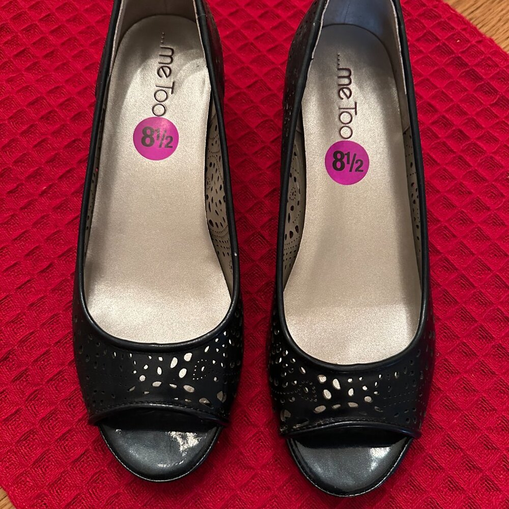 Brand new in box Me Too wedge navy blue shoes